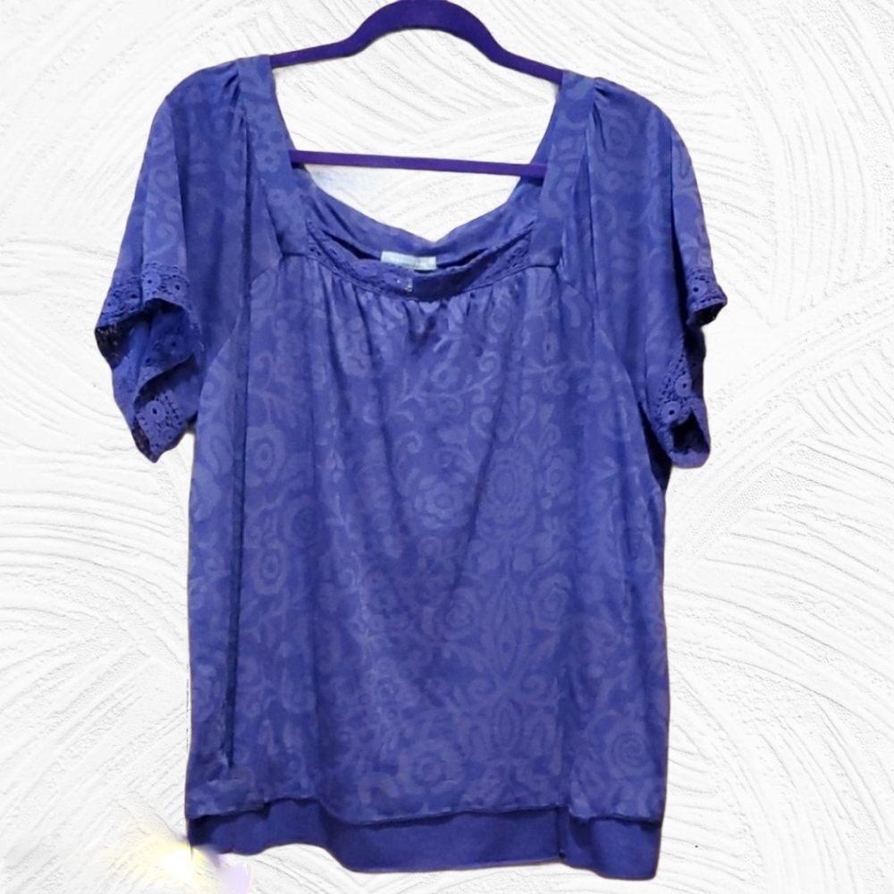 🔥3 for$9🔥Old Navy Purple 2X Lacey Trim Top